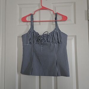 Zara Black and White Checkered Camisole